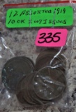 12 Assorted 1919 Lincoln cents