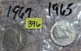 1965, 1967 Kennedy Half Dollars