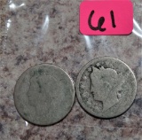 2 V Nickels - Cant Read the Dates