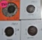 (3) 1907, (1) 1865 Indian Head Cents