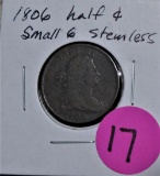 1806 Half Cent Small 6 and Stemless