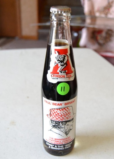 Paul Bear Bryant Coca-Cola bottel