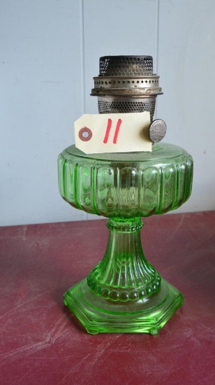 green glass aladdin lamp