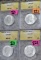 (4) 1964 Silver Kennedy Halves - one D