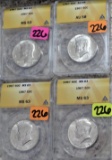 (4) 1967 Silver Kennedy Halves