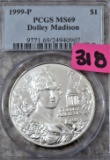 1999-P Dolly Madison Silver Dollar