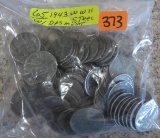 (65) 194 WW2 Steel Cents
