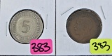1975D 5 Mark Deutschland, 1936 Gr. Britain Coin