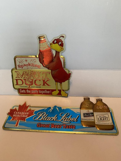 Malt Duck and Black Label Beer Displays