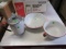 3 piece Enamel, small bowl, large bowl, and Tea Pot