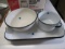 3 Piece Enamel Square Pan, Mixing Bowl, and Small Pot