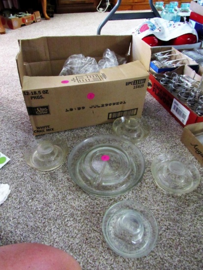Box of 5 Glass Chicken Water Bowls