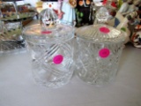 2 Glass Ice Containers with Lids
