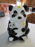 Glass Panda Cookie Jar