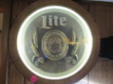 Lite half barrel lighted beer sign