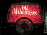 Old Milwaukee lighted clock beer sign