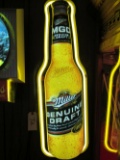 Miller Genuine Draft lighted bottle beer sign (neon)