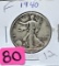 1940 Walking Liberty Half