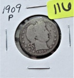 1909-P Barber Quarter