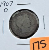 1907-O Barber Quarter