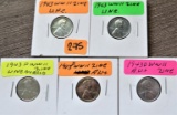 5 WW2 Zinc Cents