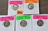 5 WW2 Zinc Cents