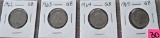 1962, 1963, 1964, 1965 Great Britain One Shilling Coins