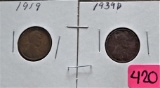 1919, 1939-D Lincoln Cents