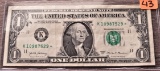 2017 Star Note US $1 Federal Reserve Note