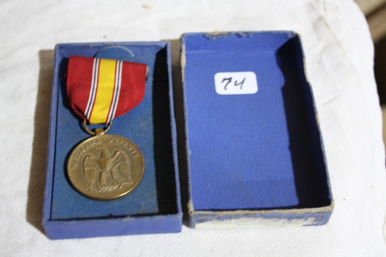 WW2 National Defense Medal, Brass Eagle