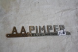 License Plate Topper A.A. Pimper
