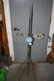 Lightning Rod with Blue Hawkeye Sunburst Globe