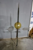 Lightning Rod with Arrow with Star and Ember Glass Globe