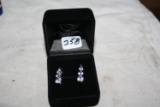 Sterling Silver and Jeweled Earrings