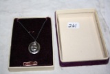 Sterling Silver USN Navy Pendant and Necklace