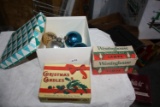 Standard Oil Candles Box, Christmas Lamps, Glass Ornaments