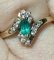 Women's 10K YG Ring Emerald & Diamond