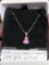 14K YG Pink Sapphire & Diamond Pendant 14K Chain