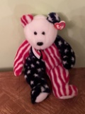 USA Bear Stars & Stripes White Head Ty Buddy
