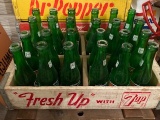 7-up Bottles and Wood Case