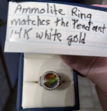 Ammolite Ring 14K WG Matches #17