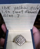 10K YG 1.5 Carat Diamonds Size 7