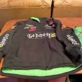 Go Daddy Racing Jacket Hooded Zipper Front
