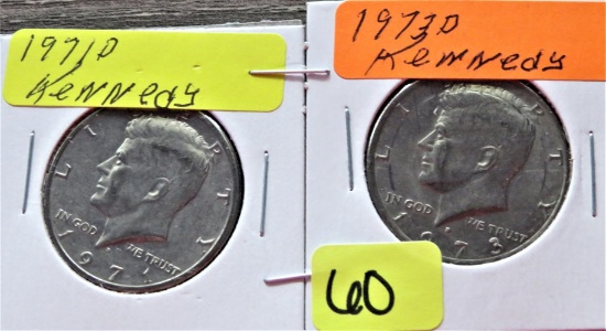 1971-D, 1973-D Kennedy Half Dollars