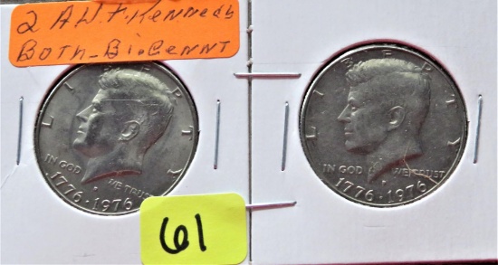 (2) AU+ Kennedy Half Dollars