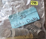 30 Full Date Buffalo Nickels