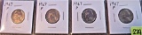 (4) 1967 Jefferson Nickels