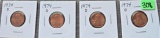 (4) 1974-D Lincoln Memorial Cents