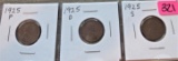 1925-P, 25-D, 25-S Lincoln Wheat Cents