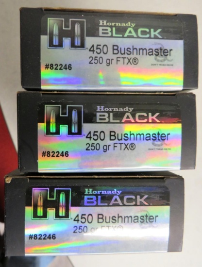3 boxes of 20 rounds of Hornady 450 Bushmaster